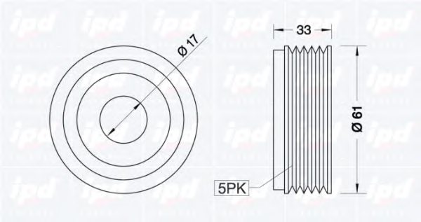 IPD 12-0258 Alternator Freewheel Clutch